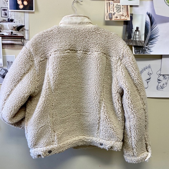 PacSun Cream Sherpa Jacket | Size M - Picture 4 of 8